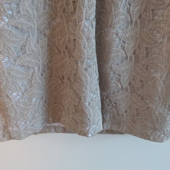 BLACK HALO Jackie O Chantilly Lace Light Taupe Sheath Mini Dress - Size US 2 - Picture 14 of 16